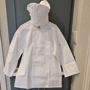 Classic White Chef Jacket - Double-Breasted Utility Coat
